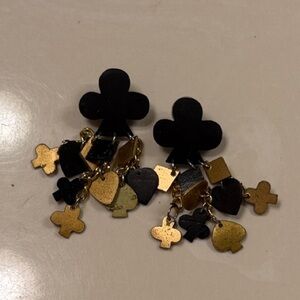 Elegant Black and Gold Dangle Earrings